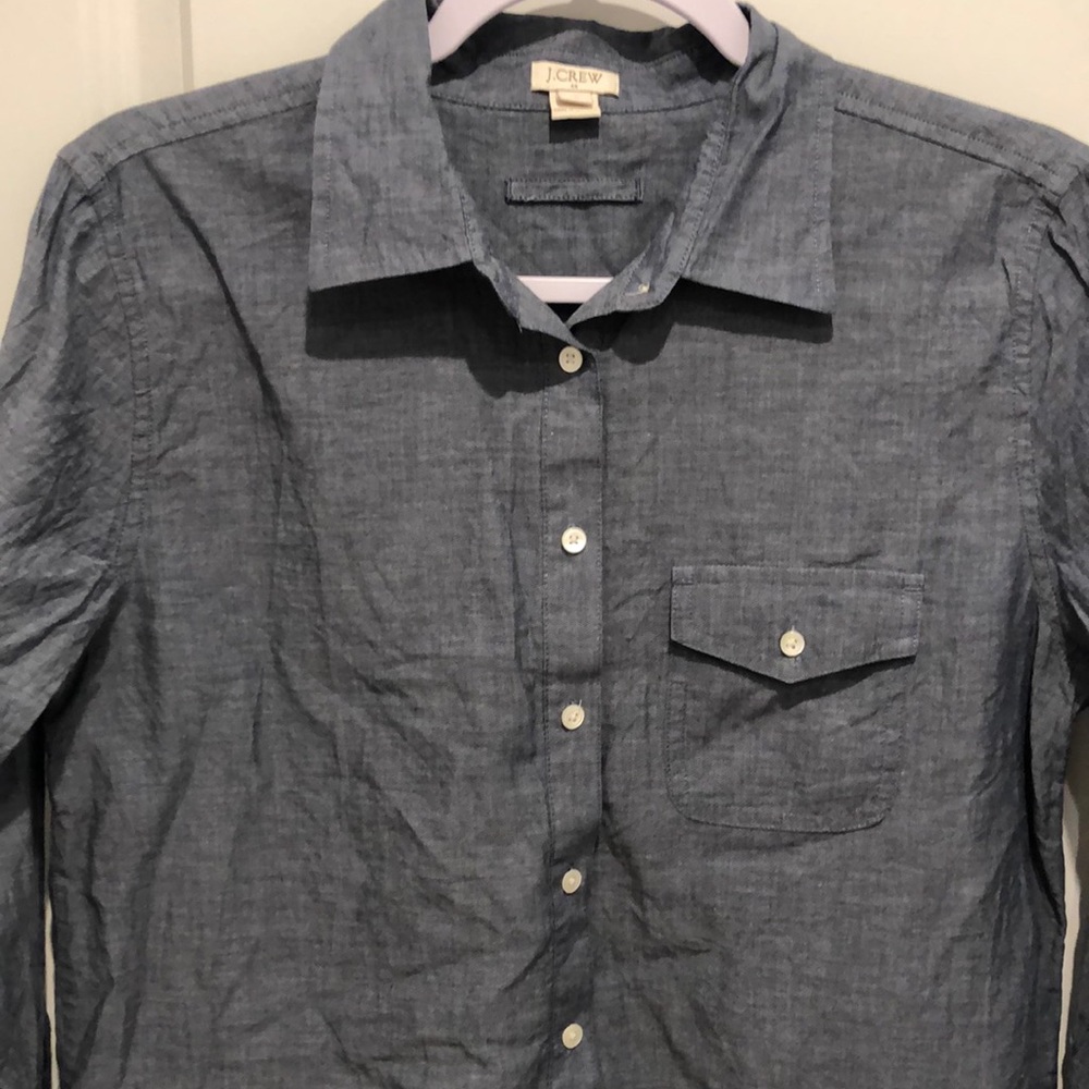 J Crew chambray long sleeve dress size small